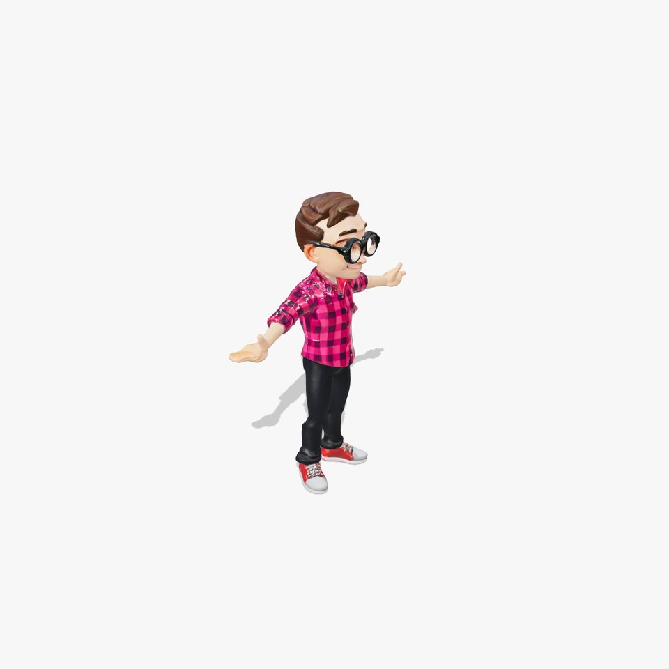 Stylish Youth Character Model Rigged and Animated